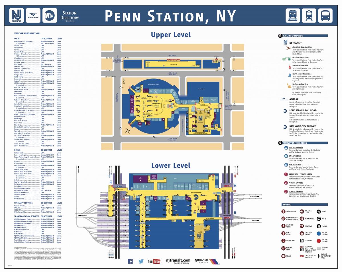 Penn station på Manhattan kartan
