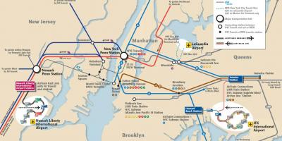JFK till Manhattan tunnelbana karta
