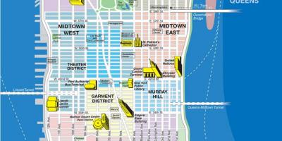 Karta över Manhattan i kvarteren