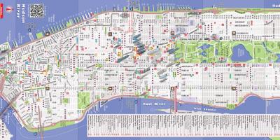Detaljerad karta över Manhattan, ny