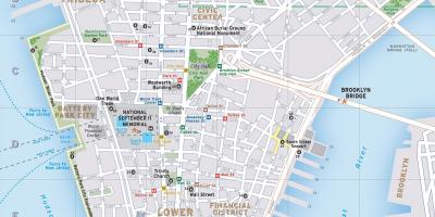 Karta över nedre Manhattan, ny