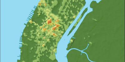Höjd karta över Manhattan