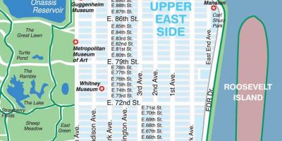 Karta på upper east side Manhattan
