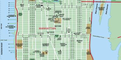 Detaljerad karta över Manhattan