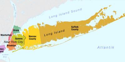 Karta över New York-Manhattan och long island
