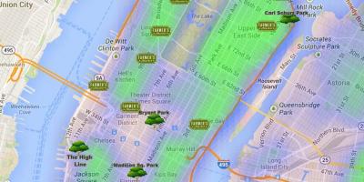 Karta över Manhattan parker