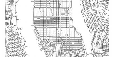 Karta över Manhattans rutnät