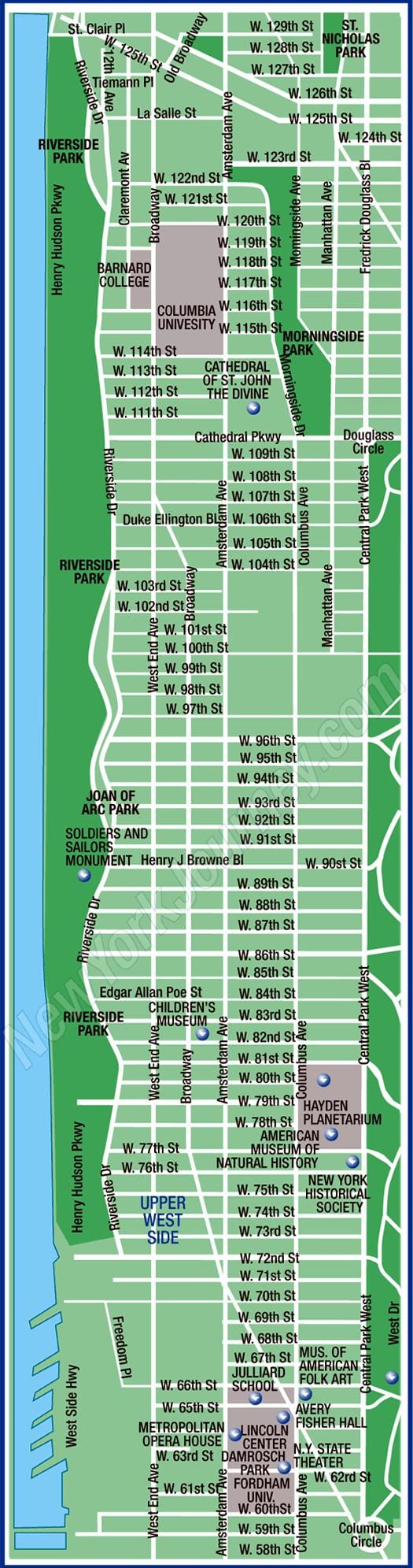 upper Manhattan kartan