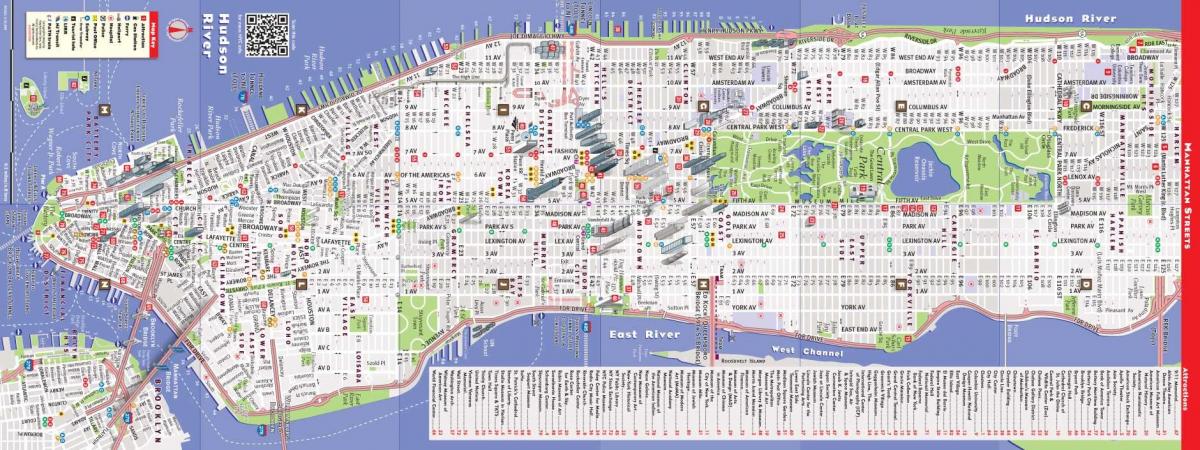 detaljerad karta över Manhattan, ny