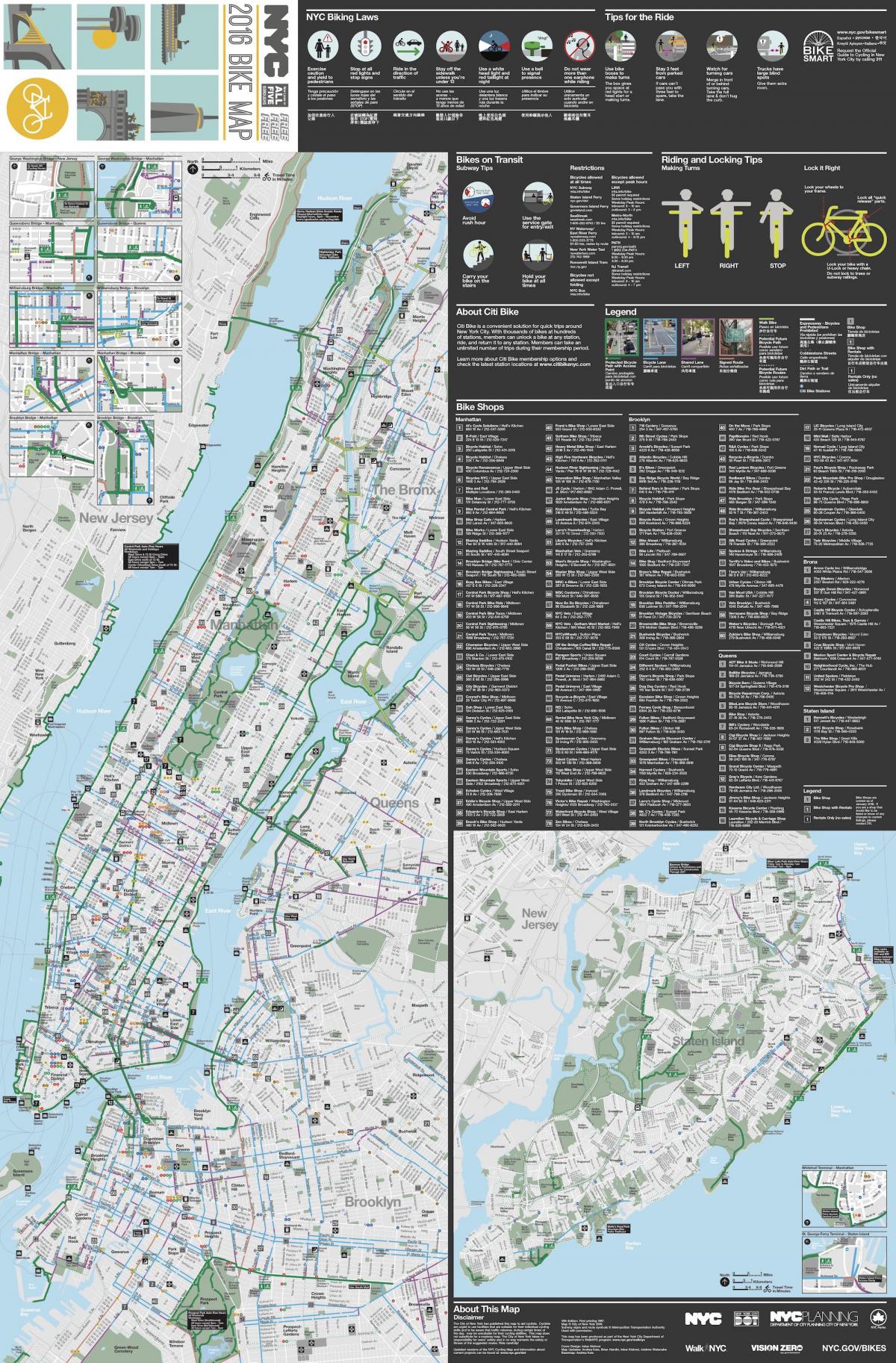 Manhattan bike lane karta