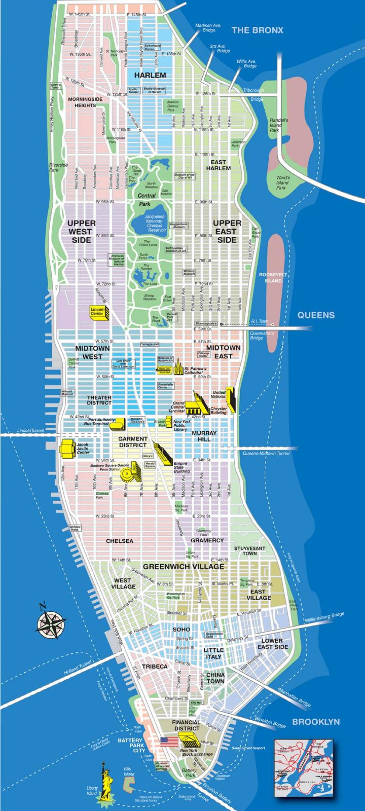 kartor Manhattan i New York
