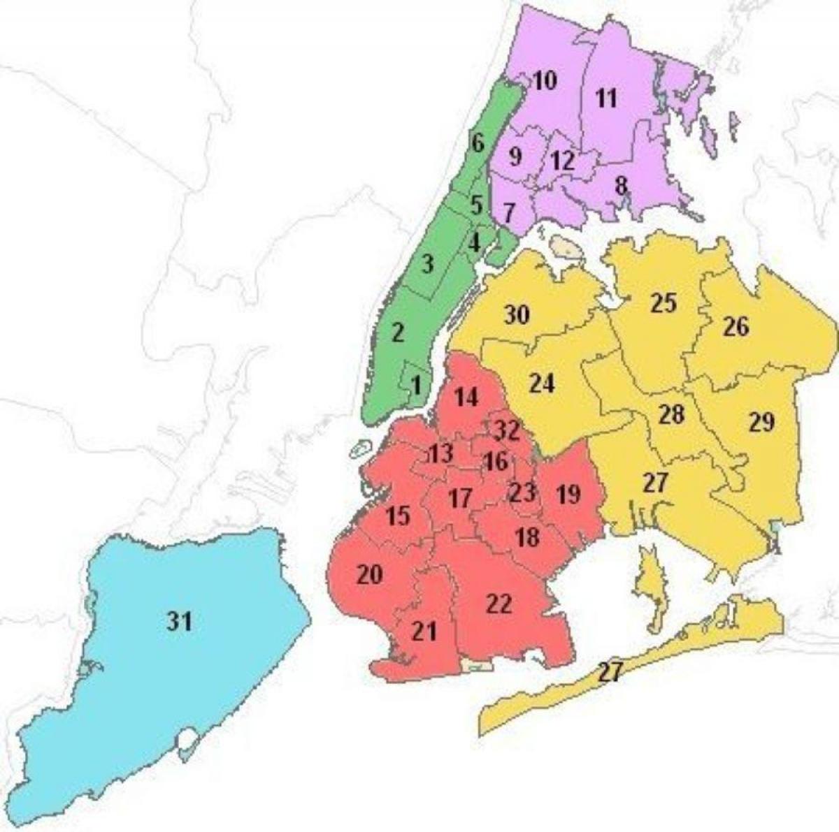 karta över Manhattan skoldistrikt