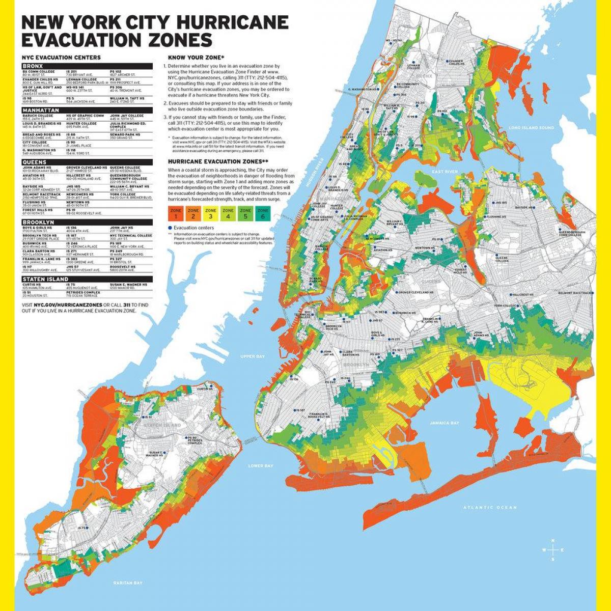 Manhattan översvämning zon karta