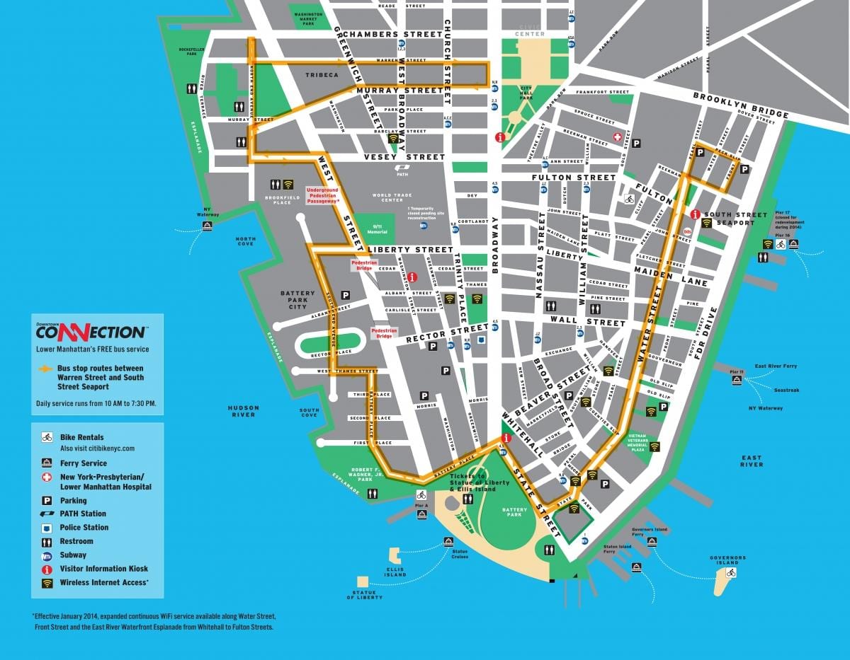 nedre Manhattan rundvandring karta