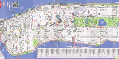 Detaljerad karta över Manhattan, ny